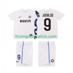 Maglia Inter Milan Ronaldo 9 Retro Divisa Away 2011 2010 Manica Corta ,Bambino