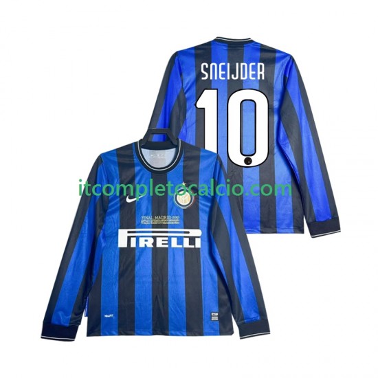 Maglia Inter Milan SNEIJDER 10 2009 Retro Divisa Home 2010 Manica Lunga ,Uomo