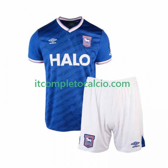 Maglia Ipswich Town Divisa Home 2025-2026 Manica Corta ,Bambino