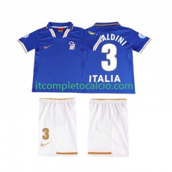 Maglia Italia MALDINI 3 1996 Retro Divisa Home Manica Corta ,Bambino