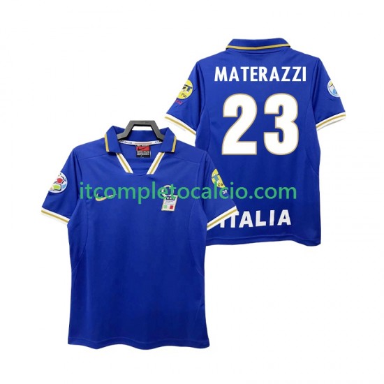 Maglia Italia MATERAZZI 23 1996 Retro Divisa Home Manica Corta ,Uomo