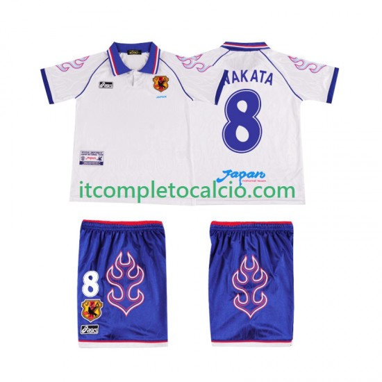 Maglia Giappone NAKATA 8 Retro Divisa Away 1998 Manica Corta ,Bambino