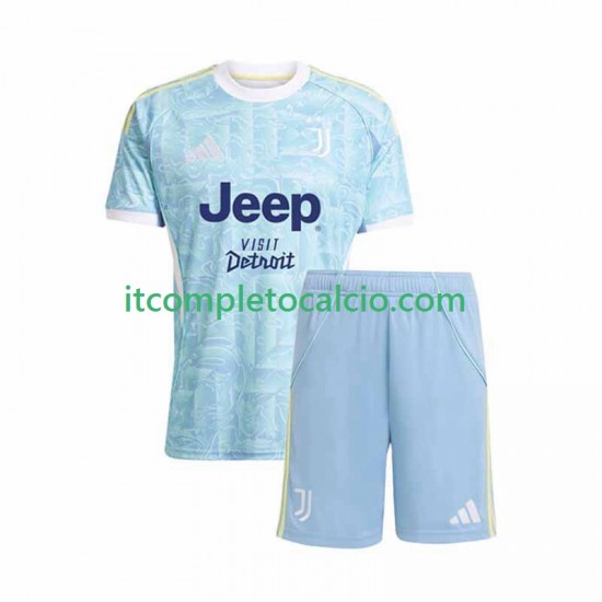 Maglia Juventus Divisa Away 2025-2026 Manica Corta ,Bambino