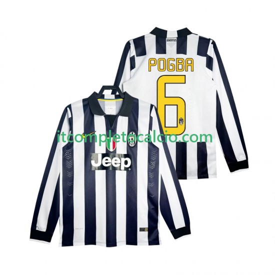 Maglia Juventus Pogba 6 2014 2015 Retro Divisa Home Manica Lunga ,Uomo