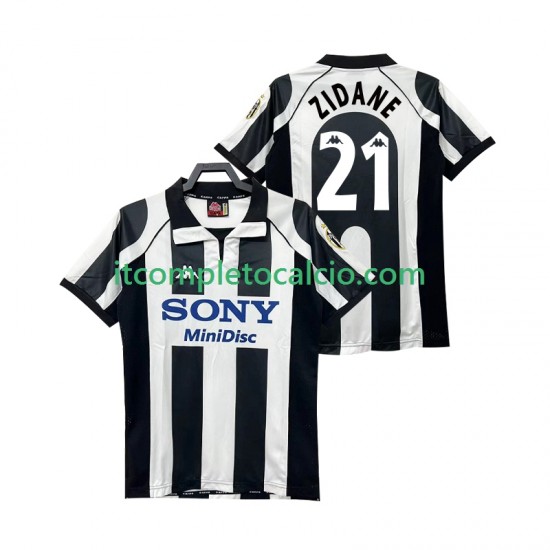 Maglia Juventus ZIDANE 21 1997 Retro Divisa Home 1998 Manica Corta ,Uomo