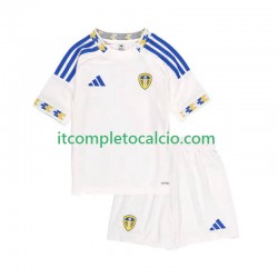 Maglia Leeds United Divisa Home 2025-2026 Manica Corta ,Bambino