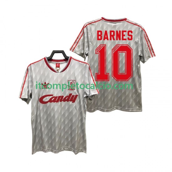 Maglia Liverpool BARNES 10 1989 1991 Retro Divisa Away Manica Corta ,Uomo