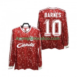 Maglia Liverpool BARNES 10 1989 1991 Retro Divisa Home Manica Lunga ,Uomo