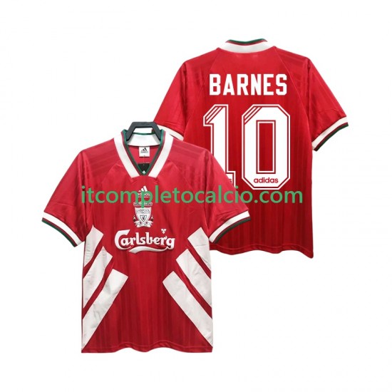 Maglia Liverpool BARNES 10 1993 1995 Retro Divisa Home Manica Corta ,Uomo