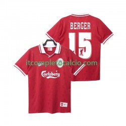 Maglia Liverpool BERGER 15 1996 Retro Divisa Home 1998 Manica Corta ,Uomo
