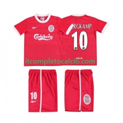 Maglia Liverpool BERGKAMP 10 LWP 1997 Retro Divisa Home 1998 Manica Corta ,Bambino