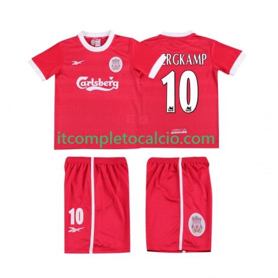 Maglia Liverpool BERGKAMP 10 LWP 1997 Retro Divisa Home 1998 Manica Corta ,Bambino