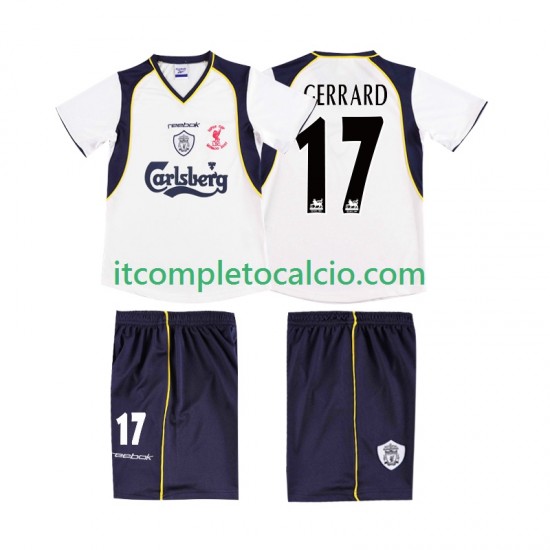 Maglia Liverpool GERRARD 17 LWP 2001 Retro Divisa Away 2002 Manica Corta ,Uomo