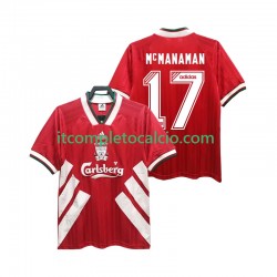 Maglia Liverpool MCMANAMAN 17 1993 1995 Retro Divisa Home Manica Corta ,Uomo