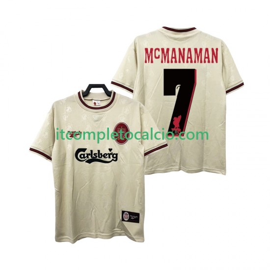 Maglia Liverpool MCMANAMAN 7 1996 1997 Retro Divisa Away Manica Corta ,Uomo