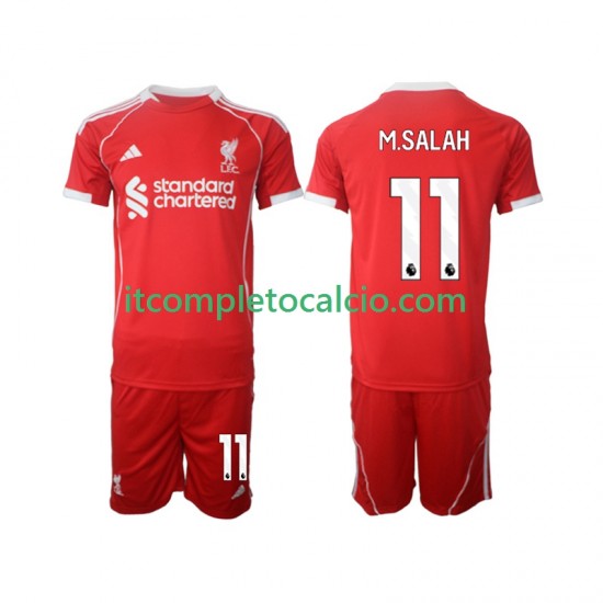 Maglia Liverpool Mohamed Salah 11 Divisa Home 2025-2026 Manica Corta ,Bambino