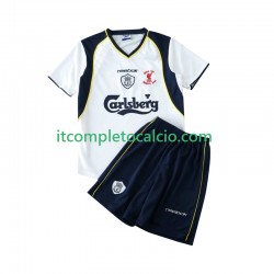 Maglia Liverpool LWP 2001 Retro Divisa Away 2002 Manica Corta ,Bambino