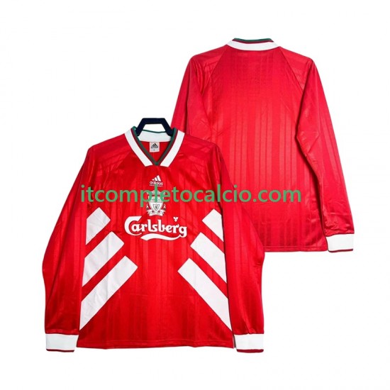 Maglia Liverpool 1993 1995 Retro Divisa Home Manica Lunga ,Uomo