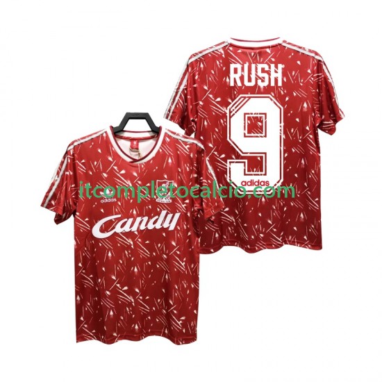 Maglia Liverpool Rush 9 1989 1991 Retro Divisa Home Manica Corta ,Uomo