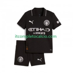 Maglia Manchester City Divisa Away 2025-2026 Manica Corta ,Bambino