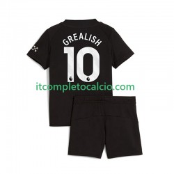 Maglia Manchester City Jack Grealish 10 Divisa Away 2025-2026 Manica Corta ,Bambino