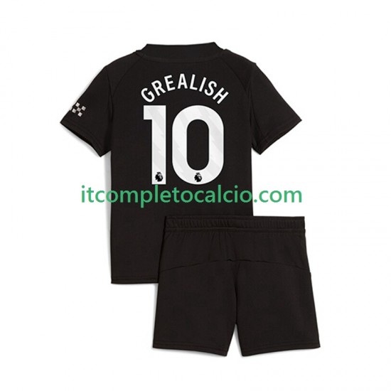 Maglia Manchester City Jack Grealish 10 Divisa Away 2025-2026 Manica Corta ,Bambino