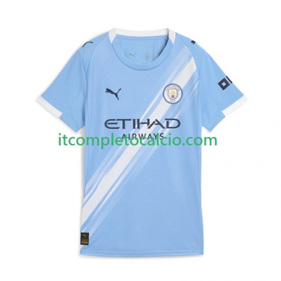 Maglia Manchester City Divisa Home 2025-2026 Manica Corta ,Donna