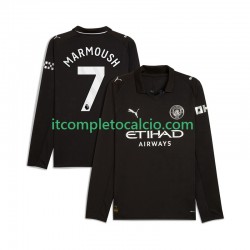 Maglia Manchester City Omar Marmoush 7 Divisa Away 2025-2026 Manica Lunga ,Uomo