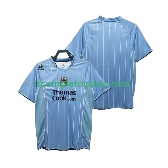 Maglia Manchester City 2007 Retro Divisa Home 2008 Manica Corta ,Uomo