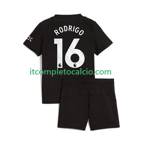 Maglia Manchester City Rodrigo Hernandez 16 Divisa Away 2025-2026 Manica Corta ,Bambino