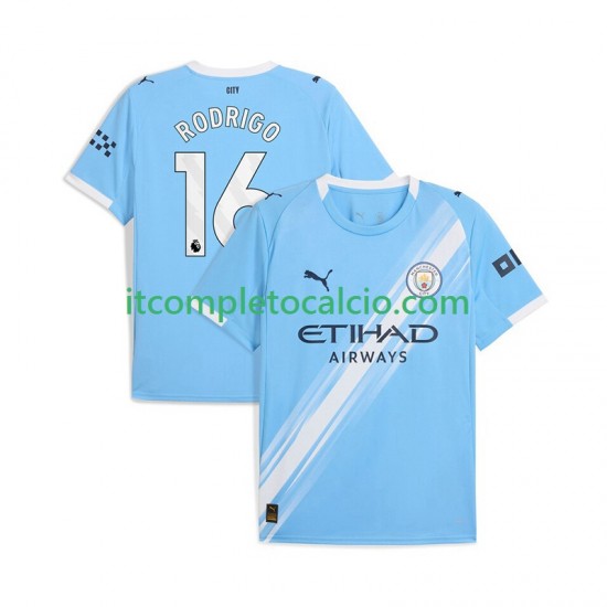 Maglia Manchester City Rodrigo Hernandez 16 Divisa Home 2025-2026 Manica Corta ,Uomo