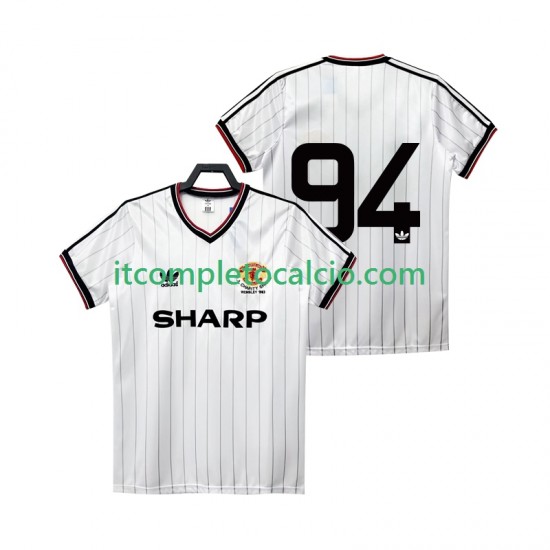 Maglia Manchester United 94 1983 1984 Retro Divisa Away Manica Corta ,Uomo