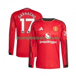 Maglia Manchester United Alejandro Garnacho 17 Divisa Home 2025-2026 Manica Lunga ,Uomo