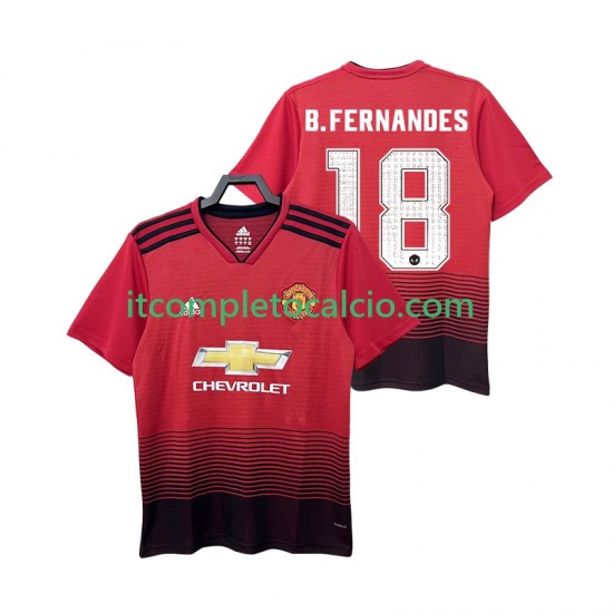 Maglia Manchester United B.FERNANDES 18 2018 2019 Retro Divisa Home Manica Corta ,Uomo