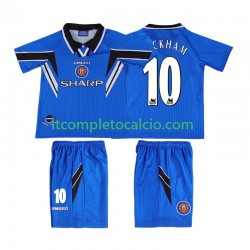 Maglia Manchester United BECKHAM 10 1996 Retro Terza Divisa 1998 Manica Corta ,Bambino