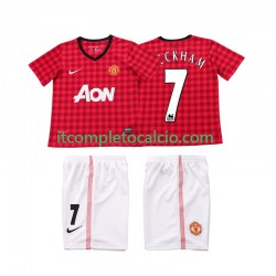 Maglia Manchester United BECKHAM 7 2012 2013 Retro Divisa Home Manica Corta ,Bambino