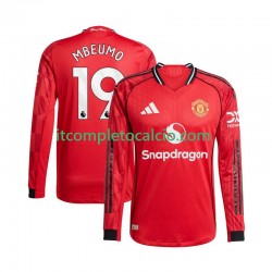 Maglia Manchester United Bryan Mbeumo 19 Divisa Home 2025-2026 Manica Lunga ,Uomo