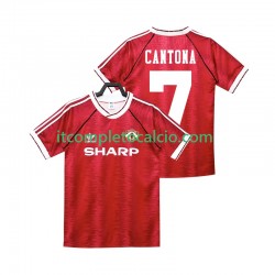 Maglia Manchester United CANTONA 7 1990 1992 Retro Divisa Home Manica Corta ,Uomo