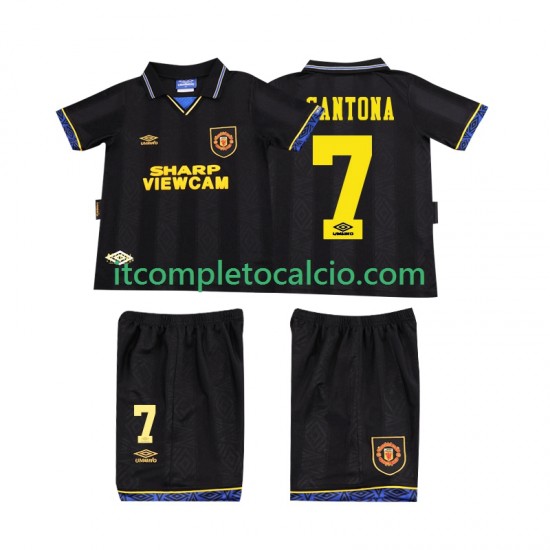 Maglia Manchester United CONTONA 7 1993 Retro Divisa Away 1994 Manica Corta ,Bambino
