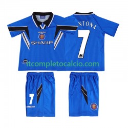 Maglia Manchester United CONTONA 7 1996 Retro Terza Divisa 1998 Manica Corta ,Bambino