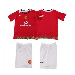 Maglia Manchester United 2005 Retro Divisa Home 2006 Manica Corta ,Bambino