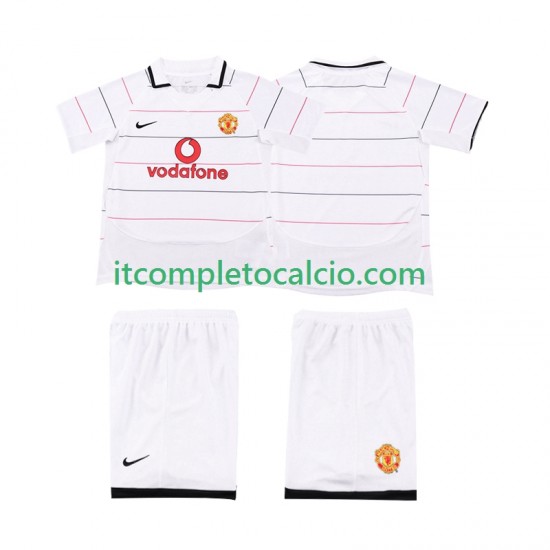 Maglia Manchester United 2003 Retro Terza Divisa 2006 Manica Corta ,Bambino