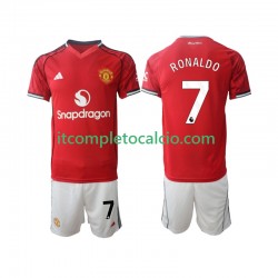 Maglia Manchester United Cristiano Ronaldo 7 Divisa Home 2025-2026 Manica Corta ,Bambino