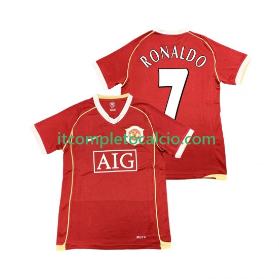 Maglia Manchester United Cristiano Ronaldo 7 2007 Retro Divisa Home 2006 Manica Corta ,Uomo