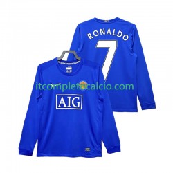 Maglia Manchester United Cristiano Ronaldo 7 2009 Retro Terza Divisa 2008 Manica Lunga ,Uomo