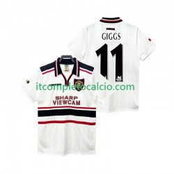 Maglia Manchester United GIGGS 11 Retro Divisa Away 1998 1999 Manica Corta ,Uomo
