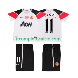 Maglia Manchester United GIGGS 11 Champions League 2012 Retro Terza Divisa 2011 Manica Corta ,Bambino