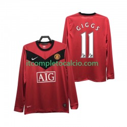 Maglia Manchester United GIGGS 11 2009 Retro Divisa Home 2010 Manica Lunga ,Uomo
