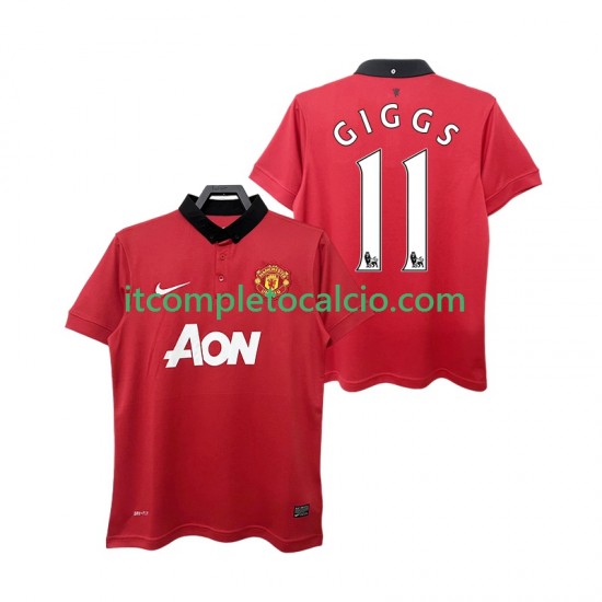 Maglia Manchester United GIGGS 11 2013 2014 Retro Divisa Home Manica Corta ,Uomo