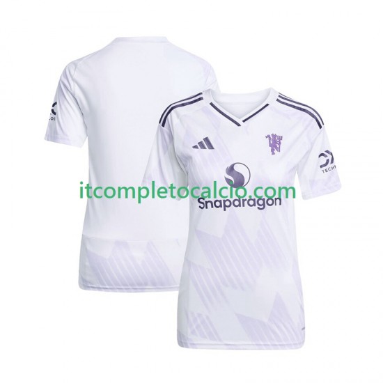 Maglia Manchester United Divisa Away 2025-2026 Manica Corta ,Donna